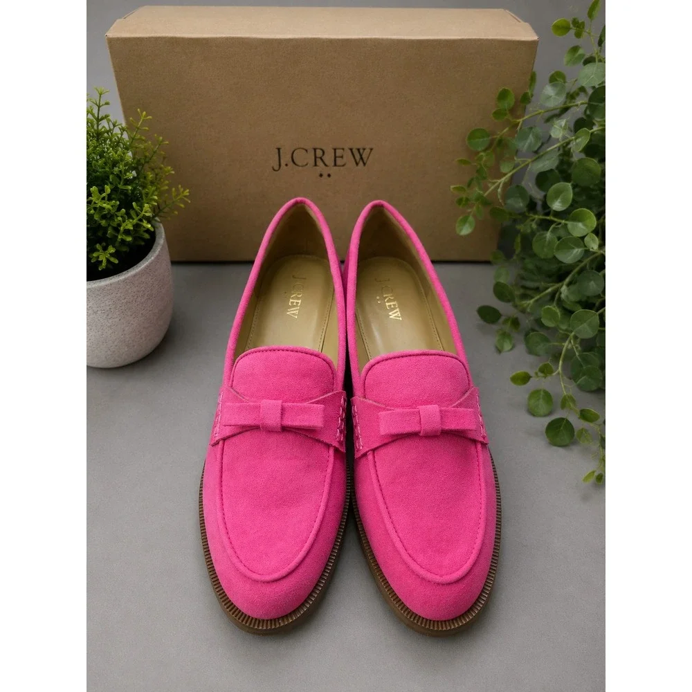 J. Crew Suede Bow Loafers 8